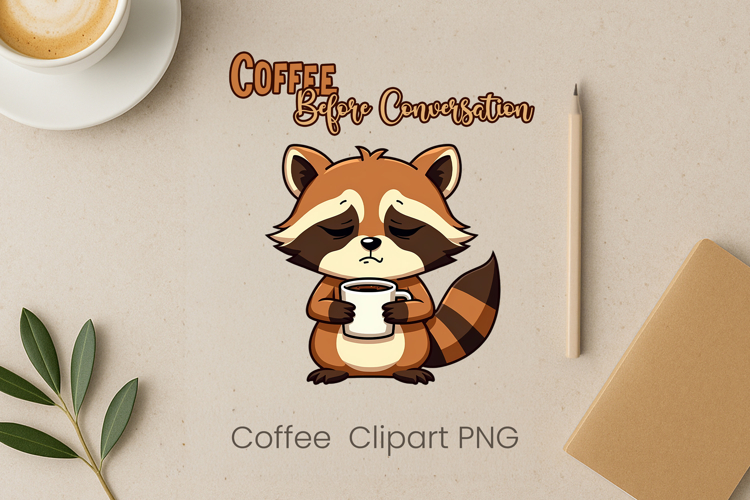 Cute coffee animal sublimation | Coffee introvert clipart