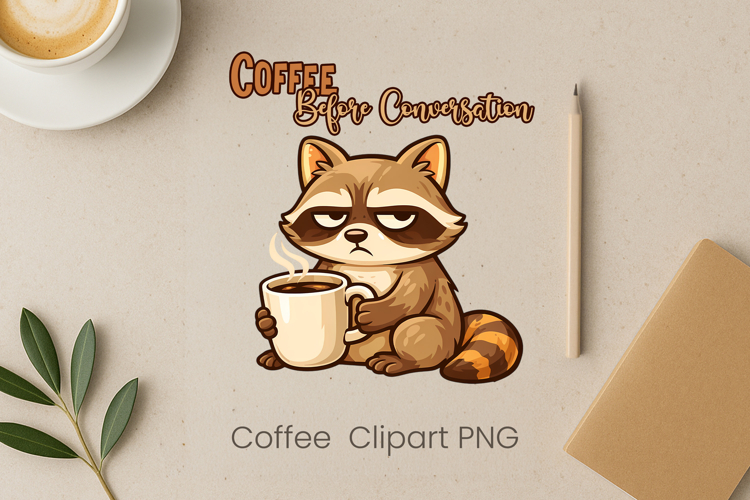 Cute coffee animal sublimation | Coffee introvert clipart