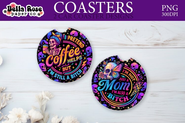 Sarcastic Coffee | Car Coaster Keychain Sublimation example image 1