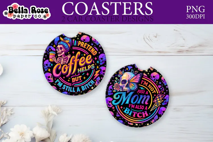 Sarcastic Coffee | Car Coaster Keychain Sublimation