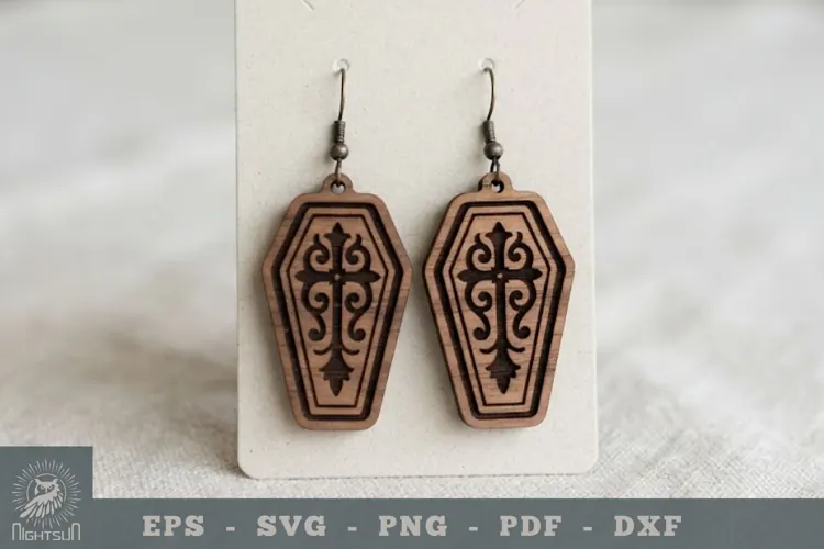 Coffin Lasercut Earring 1