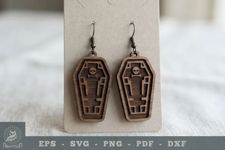 Coffin Lasercut Earring 2