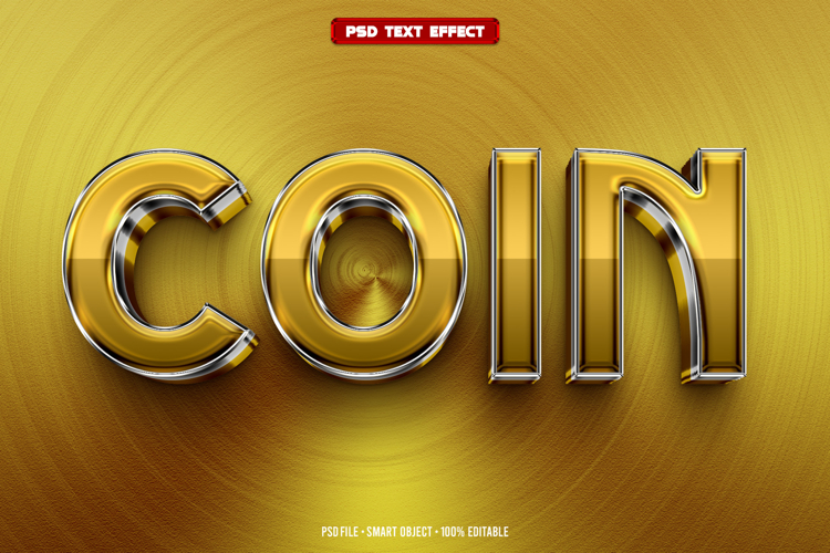 Coin 3D editable text effect