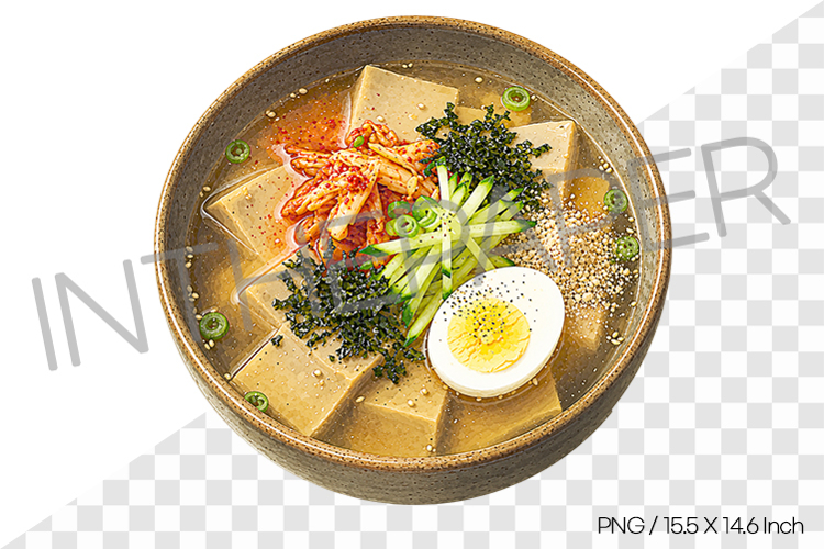 Cold Acorn Jelly Soup PNG Watercolor Clipart korean food