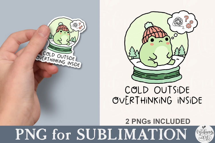 Cold Outside Overthinking Inside Frog PNG
