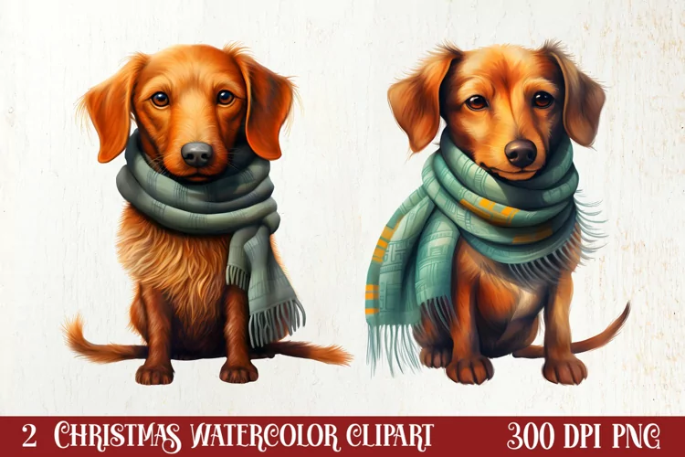 Cold Weather Dogs Sublimation Clipart, Christmas PNG