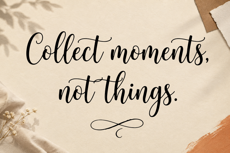 Collect Moments Not Things Hand Lettered SVG Quote