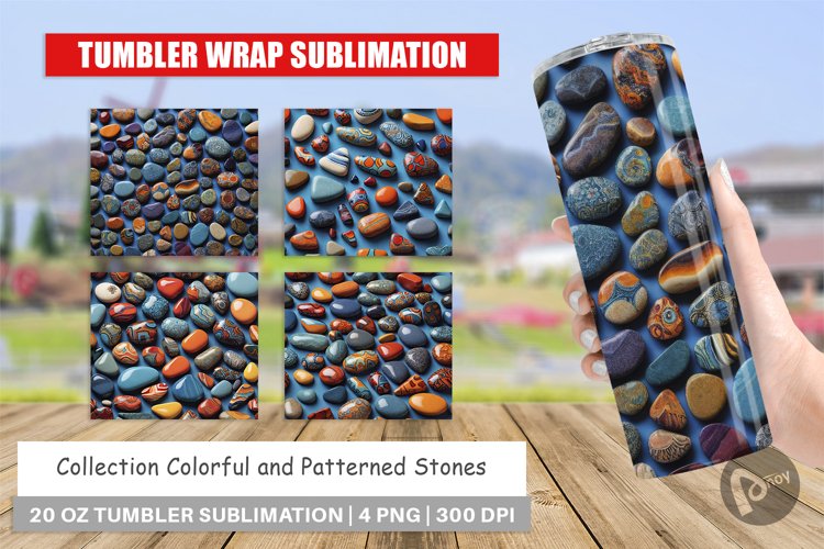 Tumbler Wrap Collection Pattern Stones