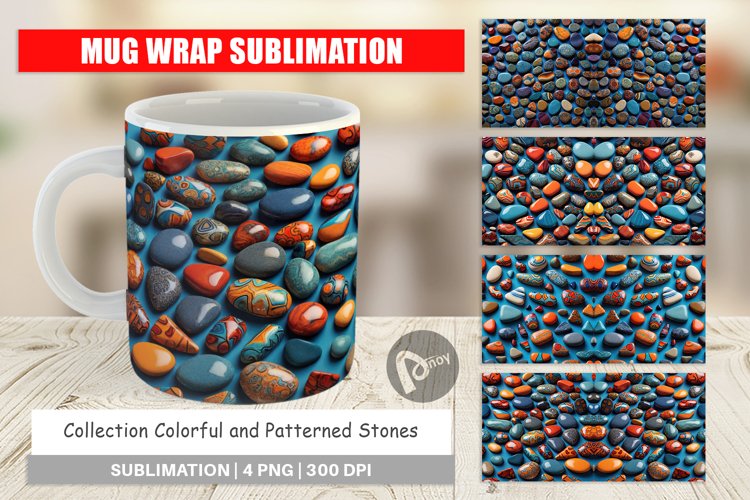 Mug Wrap Design Collection Pattern Stones