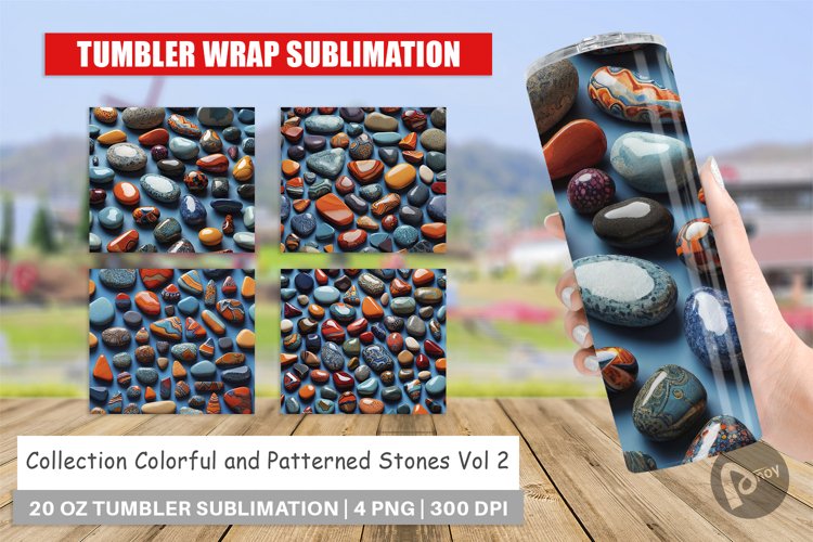 Tumbler Wrap Collection Pattern Stones