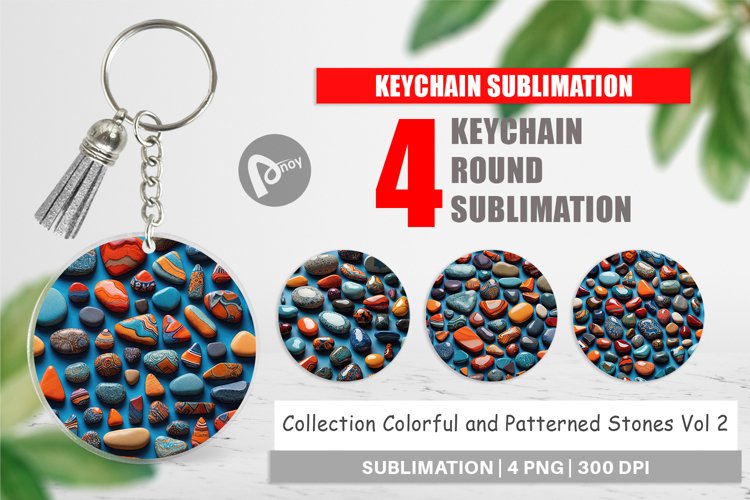 Keychain Collection Pattern Stones example image 1