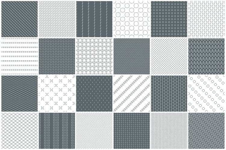 Monochrome striped seamless patterns example image 1