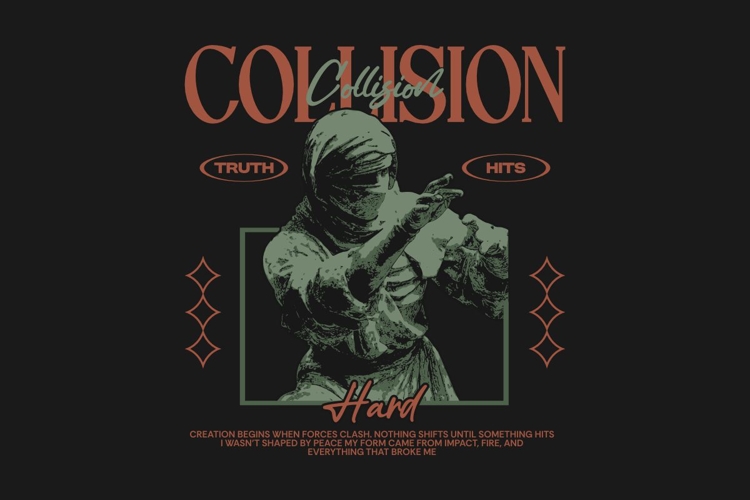Collision Urban Streetwear T-shirt Design Quote