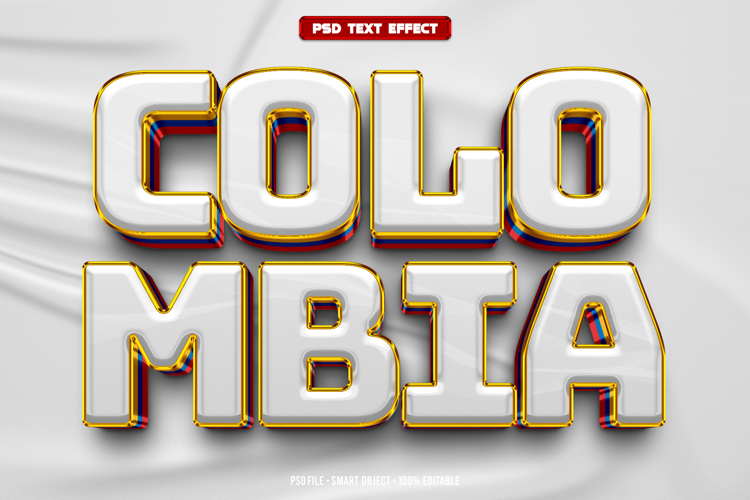 Colombia 3D editable text effect