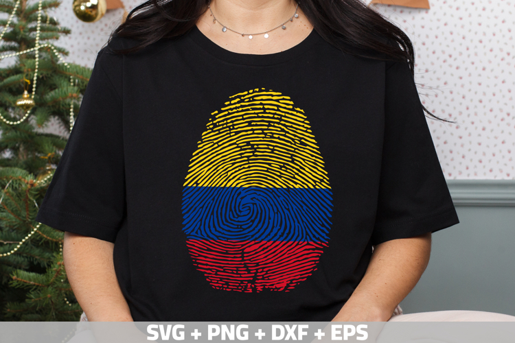 Colombia SVG | Colombia Flag Fingerprint | SVG PNG DXF EPS