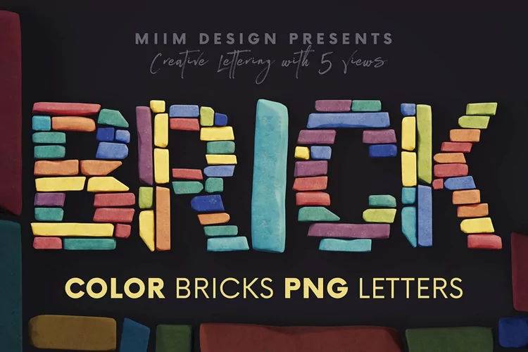 Color Bricks 3D Lettering