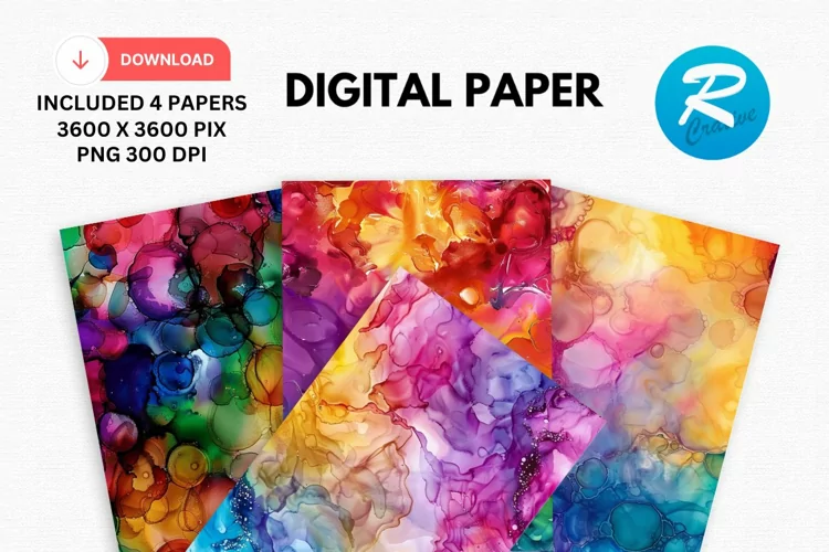 Bubbles Alcohol Ink Digital Paper, Alcohol Ink Background