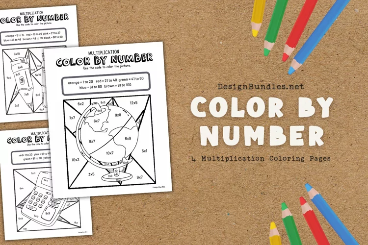 Back to School Color by Number Educational Coloring Pages