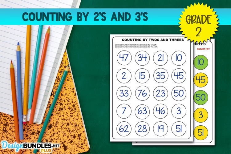 Counting & Coloring by 2's and 3's Educational Worksheet