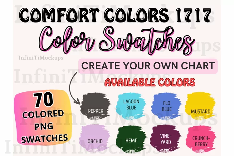 Color chart Comfort Colors 1717 Color Swatches