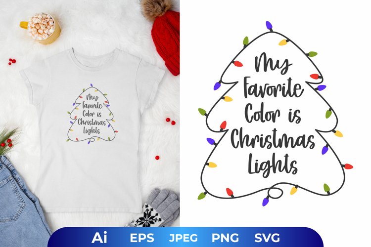 My Favourite Color is Christmas Light in Tree Shaped example image 1