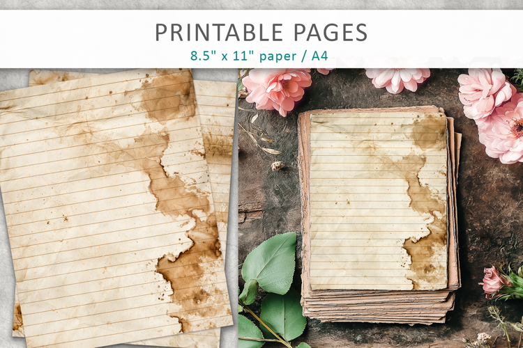 Coffee stained grunge paper, aged paper background