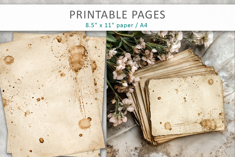 Coffee stained grunge paper, shabby chic paper