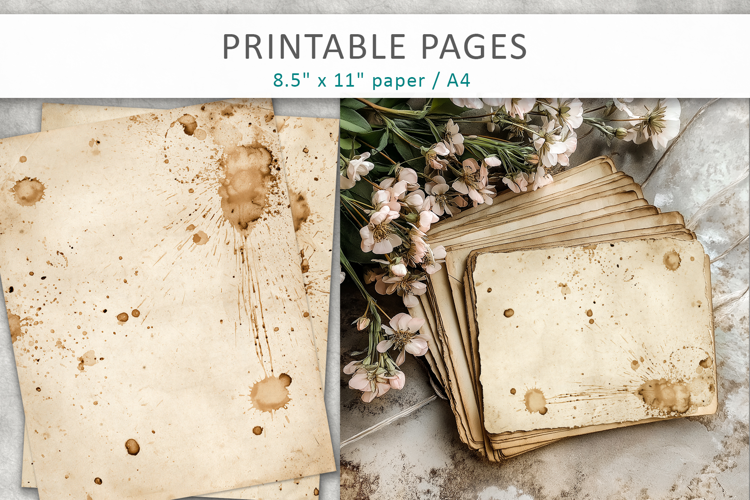 Coffee stained grunge paper, shabby chic paper