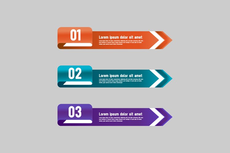 Color gradient labels banner infographic isolated graphic example image 1