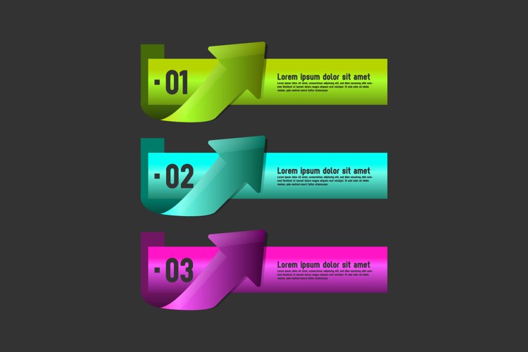 Color gradient labels banner infographic template element example image 1