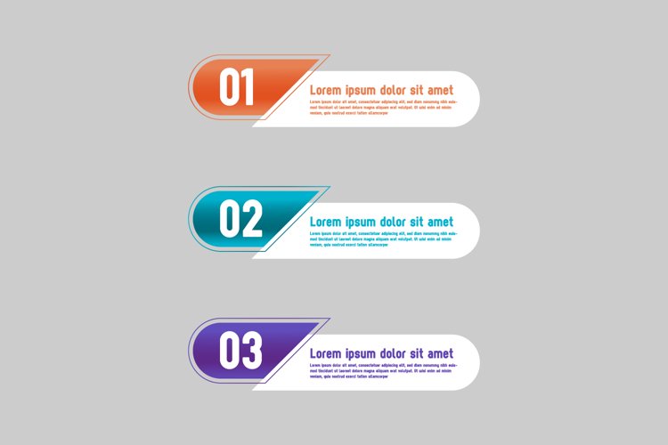 Color gradient labels banner infographic vector graphic example image 1