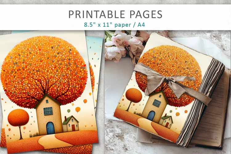 Printable illustrated journal sheets