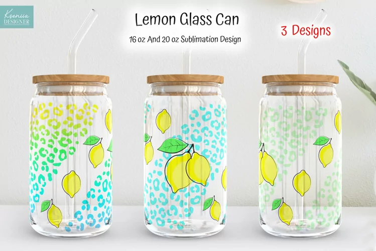 Seamless Leopard Lemon Print For Glass Can Sublimation Wrap