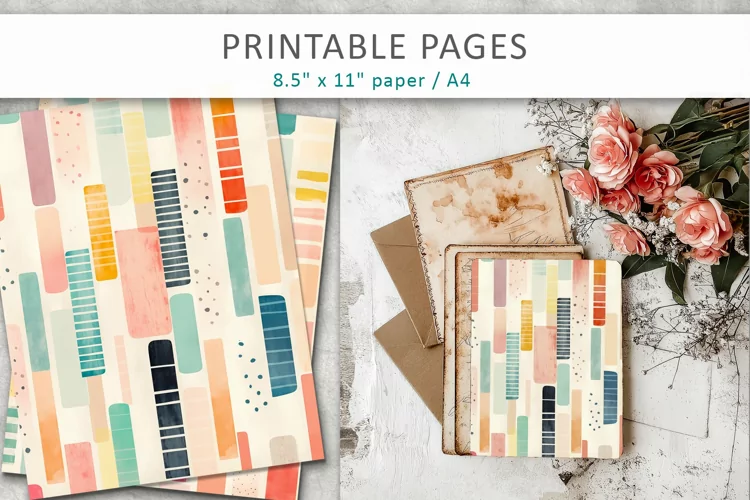 Color old paper printables, scrapbook paper
