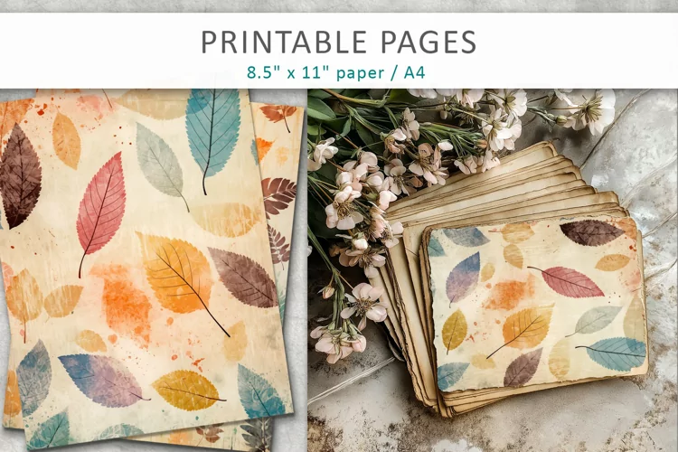 Antique-style paper sheets, scrapbook paper
