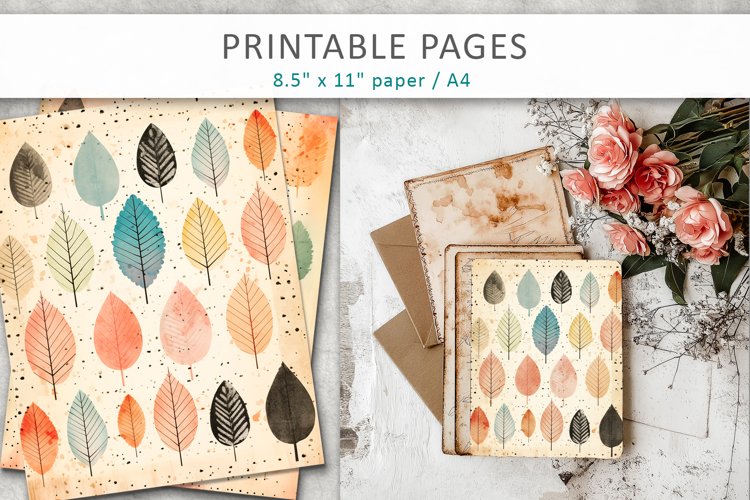 Distressed old paper printables, scrapbook paper example image 1