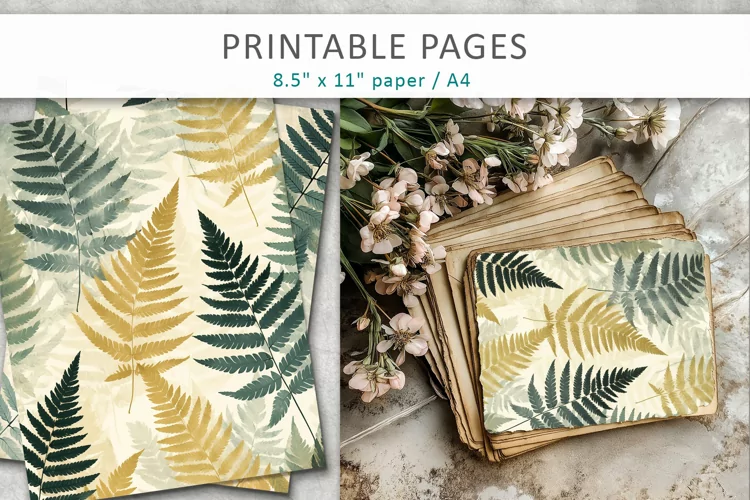 Vintage paper junk journal pages