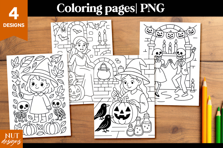 Halloween coloring pages for kids Witchy Halloween