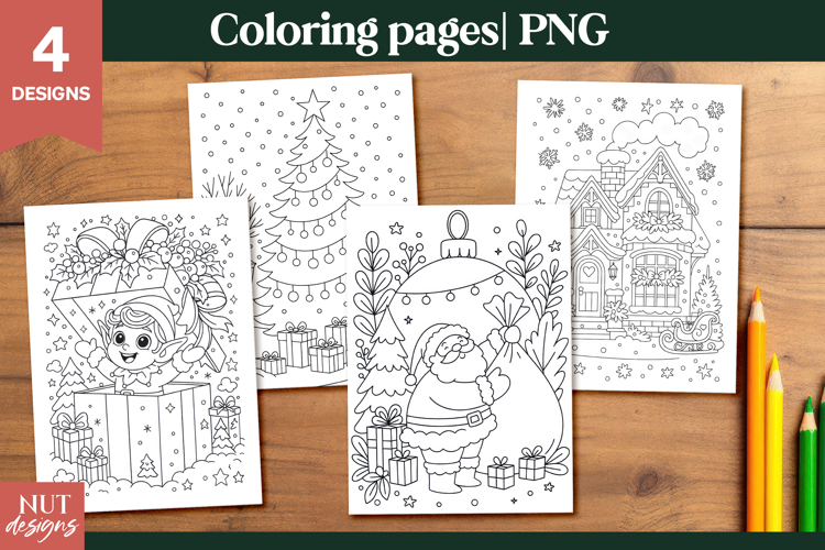 Coloring pages for kids Santa Christmas Coloring Page