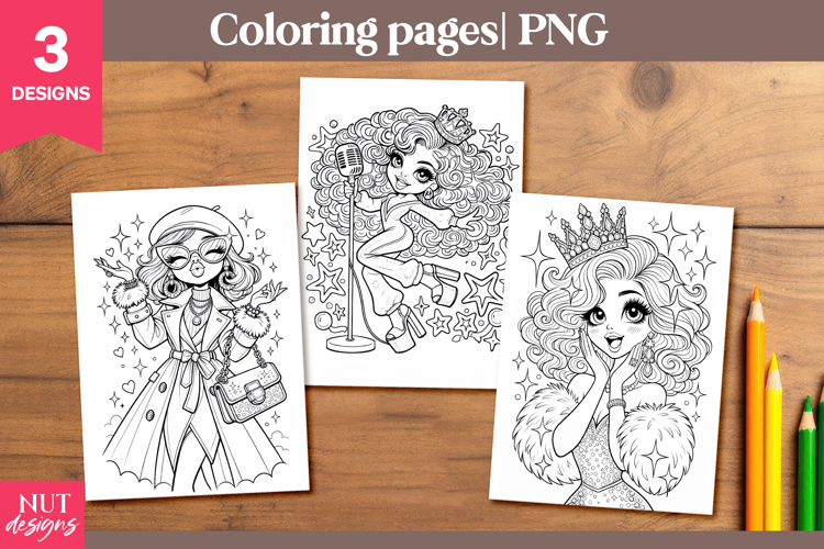 Fashion Princess Coloring Pages Diva glam girl Coloring Page