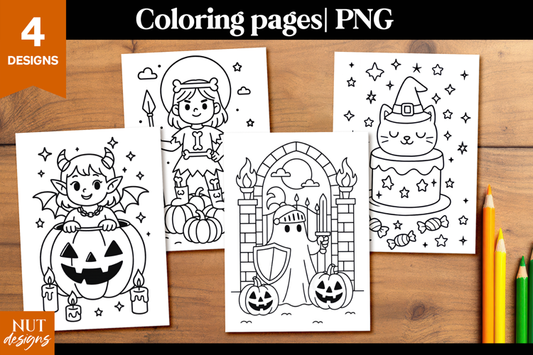 Halloween coloring pages Cat Ghost Demoness Warrior