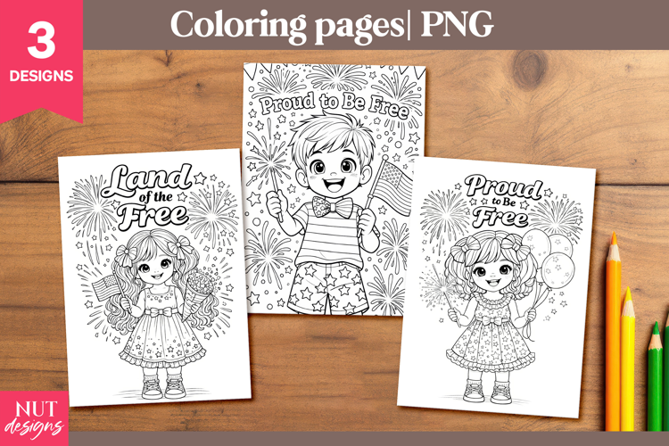 Patriotic Kids Coloring Pages 4th of July Independence day