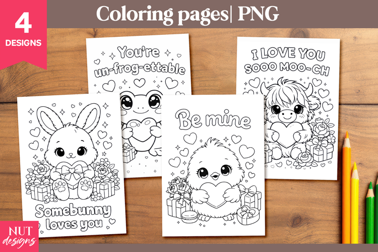Funny kids Coloring Pages Valentine Animal Coloring Pages