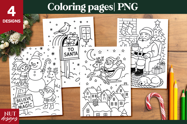 Merry Christmas Coloring Pages for Kids printable acrivity