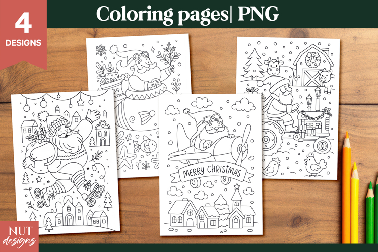 Coloring pages for kids Santa Christmas Coloring Page