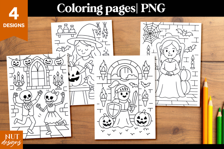 Halloween coloring pages for kids Witchy Halloween