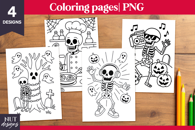 Halloween coloring pages Skeleton color page printable