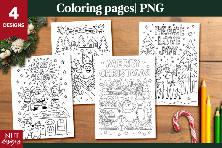 Merry Christmas Coloring Pages for Kids printable acrivity
