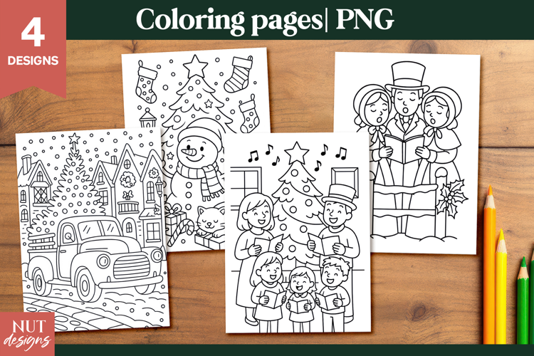 Coloring pages for kids Christmas Caroling Coloring Pages