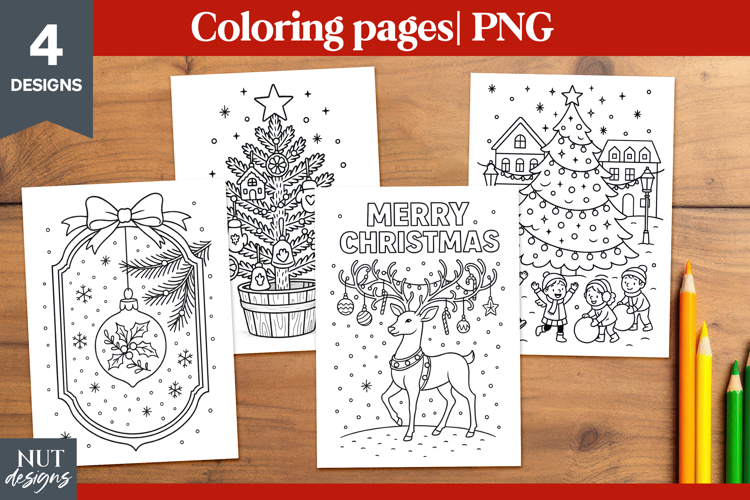 Coloring page for kids Cute Christmas coloring page Reindeer